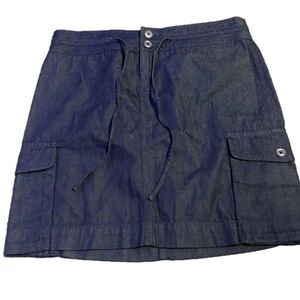 NWT Ann Taylor Denim Min Cargo Pocket Skirt Size 12